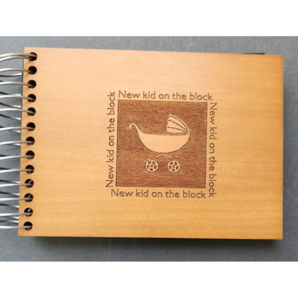 Wood Baby Photo Album Book Wooden Brag Book